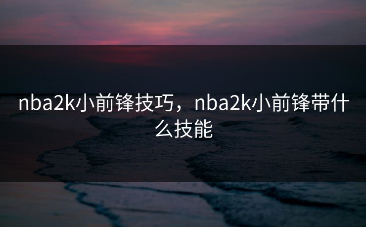nba2k小前锋技巧，nba2k小前锋带什么技能